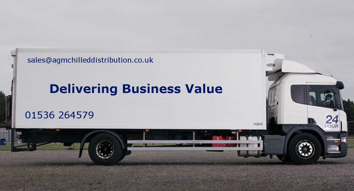 AGM refrigerated delivery truck with logo