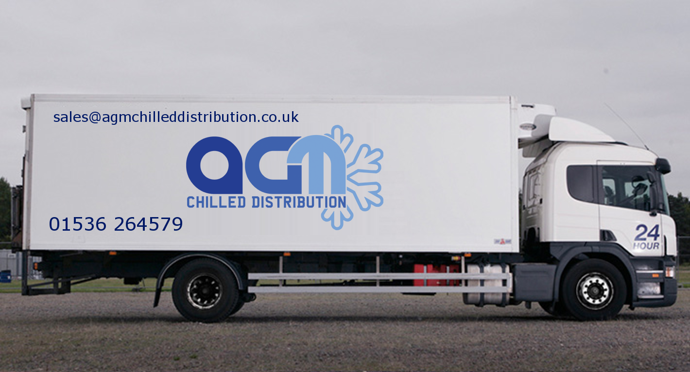 AGM refrigerated delivery truck with logo